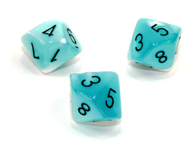 CHESSEX: D10 Gemini - Teal - White w/ Black