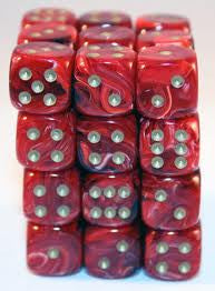 Chessex: D6 Vortex  - 12mm - Burgandy w/Gold