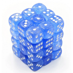 Chessex: D6 Borealis  - 12mm - Sky Blue w/ White