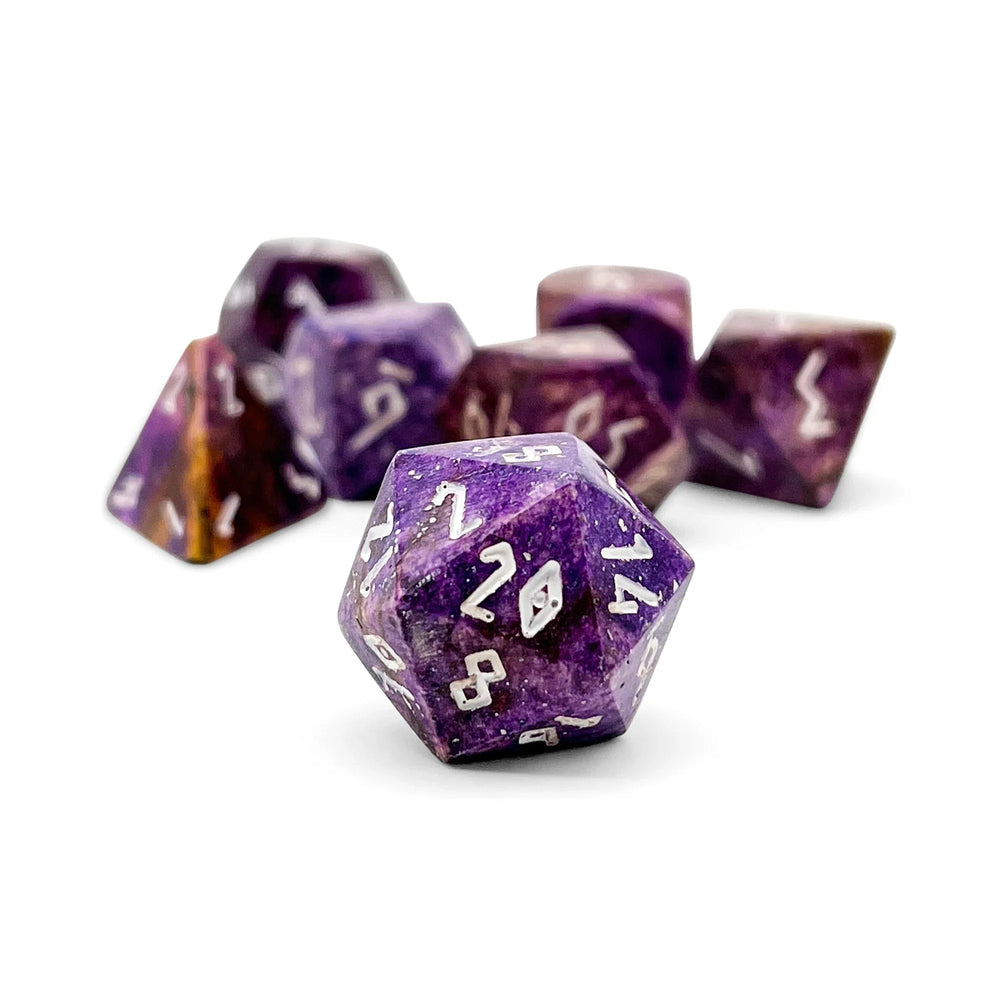 Norse Foundry Stone Dice - Purple Coral Fossil
