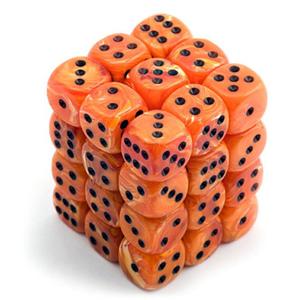 Chessex: D6 Vortex  - 12mm - Orange/Black