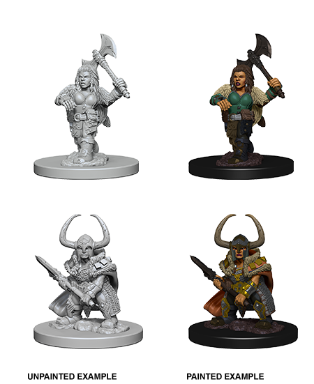 Unpainted Minis: W04: D&D: Dwarf Female Barbarian