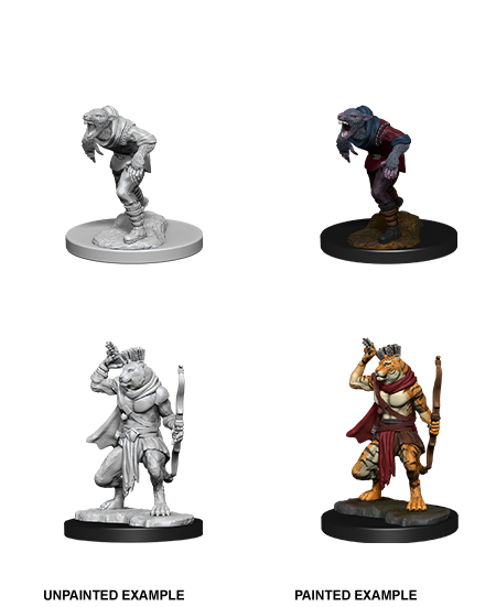 Unpainted Minis: W11: D&D: Weretiger & Wererat
