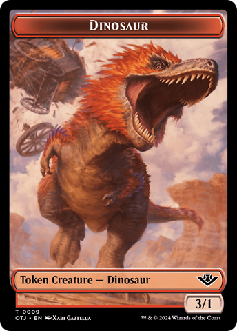 Treasure // Dinosaur Double-Sided Token [Outlaws of Thunder Junction Tokens]