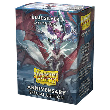 Dragon Shield Sleeves: Standard DUAL- Matte Blue/Silver (100 ct.)