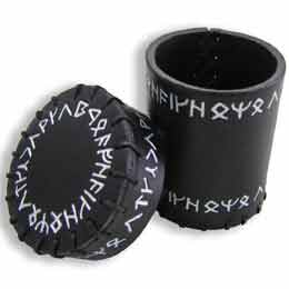 Leather Dice Cup: Runic Black