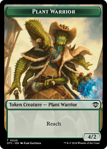 Plant Warrior // Plant Double-Sided Token [Outlaws of Thunder Junction Commander Tokens]
