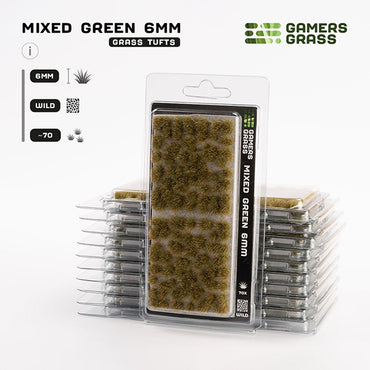 Gamers Grass Tufts: Tufts- Mixed Green 6mm- Wild
