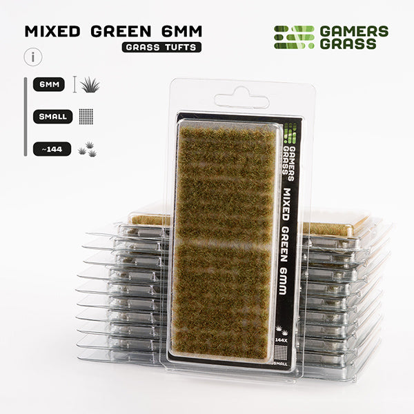 Gamers Grass Tufts: Tufts- Mixed Green 6mm- Small
