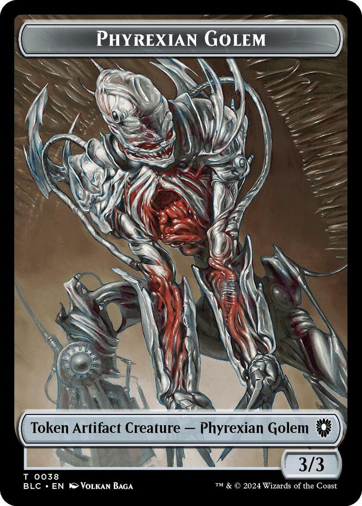 Phyrexian Golem // Faerie Double-Sided Token [Bloomburrow Commander Tokens]