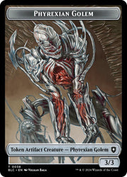 Phyrexian Golem // Faerie Double-Sided Token [Bloomburrow Commander Tokens]