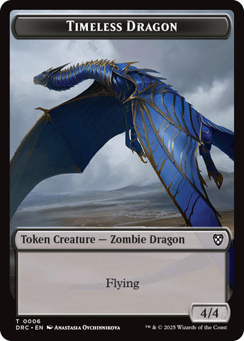 Timeless Dragon // Zombie (0007) Double-Sided Token [Aetherdrift Tokens]