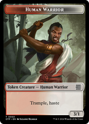 Human Warrior // Plot Double-Sided Token [Outlaws of Thunder Junction: Breaking News Tokens]