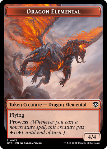 Dragon Elemental // Treasure Double-Sided Token [Outlaws of Thunder Junction Commander Tokens]