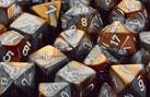 CHESSEX: D10 Gemini - Copper Steel w/ White