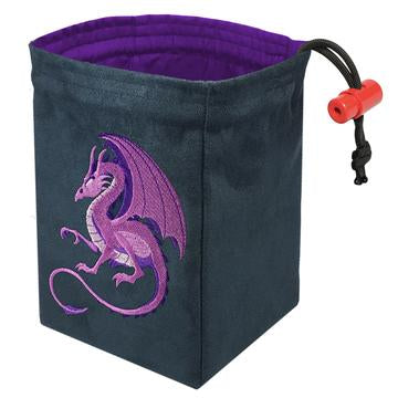 Embroidered Dice Bags - Fantasy Purple Dragon