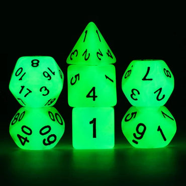 Glow in the Dark - Blue and Green RPG Dice Set