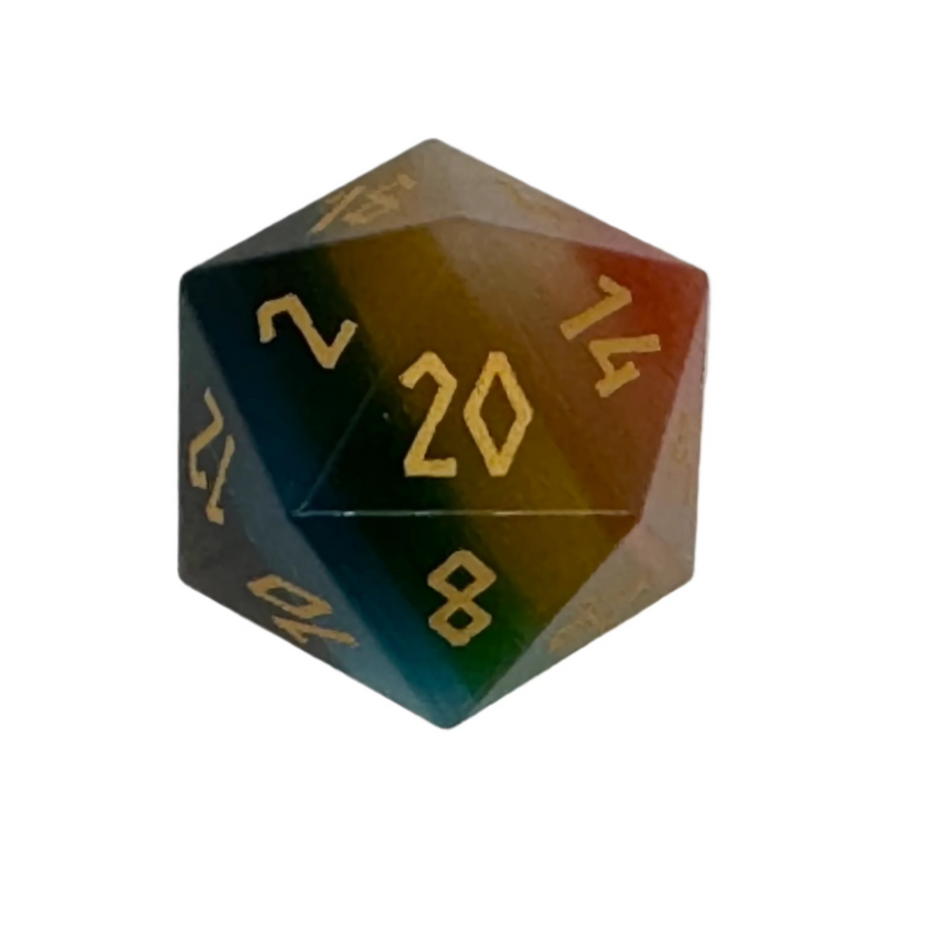 Rainbow Cats Eye - Boulder 30mm Gemstone d20
