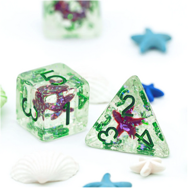 OCEAN SPARKLE STARFISH RPG DICE SET