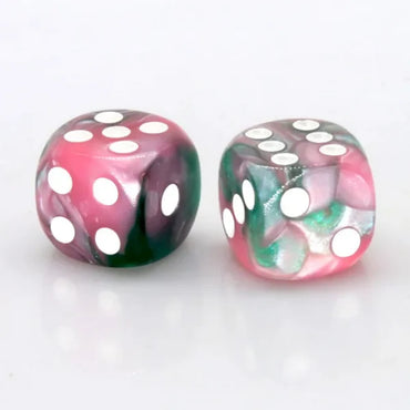Pink and Green Pearlescent - 12 piece Pip D6's