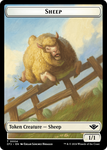 Treasure // Sheep Double-Sided Token [Outlaws of Thunder Junction Tokens]