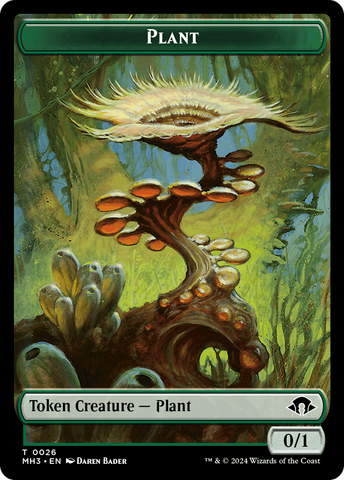 Plant (Ripple Foil) // Zombie Double-Sided Token [Modern Horizons 3 Tokens]
