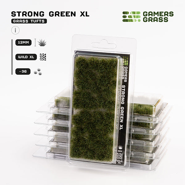 Gamers Grass Tufts: Tufts- Strong Green XL 12mm- Wild XL