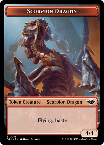 Mercenary // Scorpion Dragon Double-Sided Token [Outlaws of Thunder Junction Tokens]