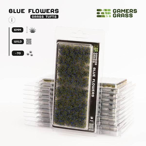 Gamers Grass Tufts: Tufts- Blue Flowers- Wild