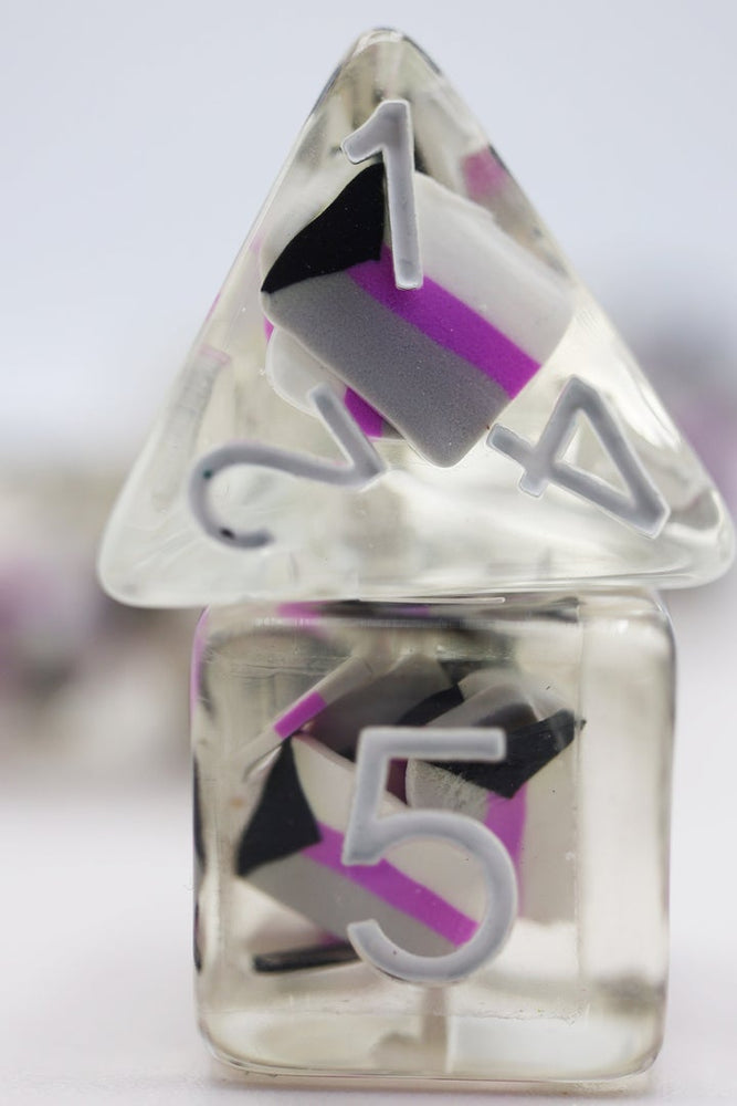 Pride Flag RPG Dice - Demisexual Flag