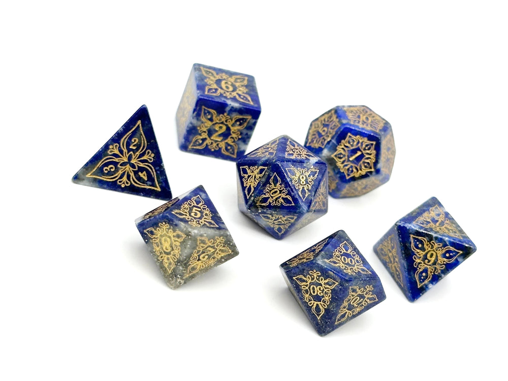 Feyweave - Lapis Lazuli - 7  Piece RPG Set Gemstone Dice