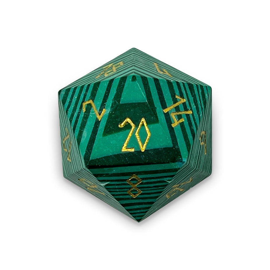 Turquoise - Boulder 30mm Gemstone Dice d20