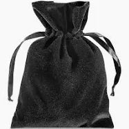 Velvet Dice Bag With Satin Liner 6"x8" - Black/Black