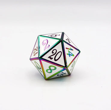 35mm Metal D20 - Burnt Opal with White