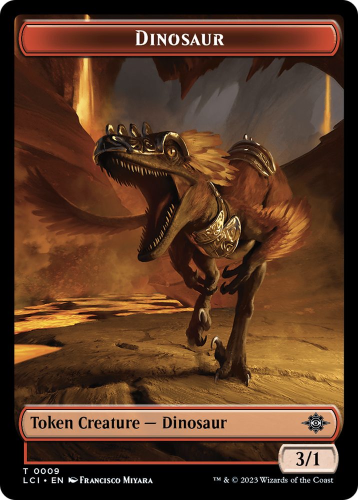 Gnome // Dinosaur (0009) Double-Sided Token [The Lost Caverns of Ixalan Tokens]