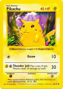 Pikachu (Red Cheeks) (58) [Base Set (Shadowless)]