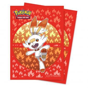Sword and Shield Galar Starters Scorbunny Deck Protector sleeve 65ct for Pokémon