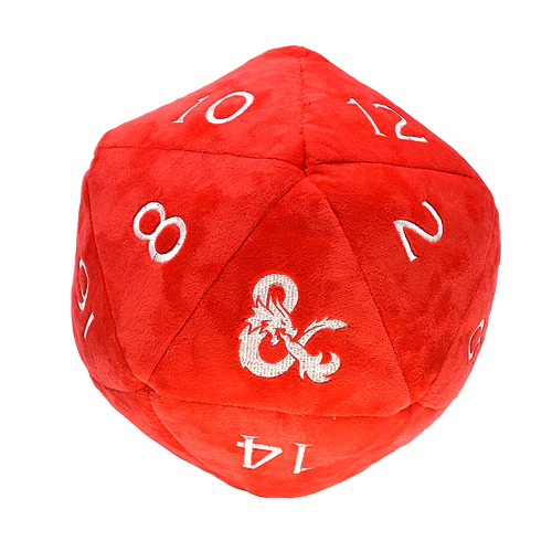 Jumbo Red and White D20 Novelty Dice Plush for Dungeons & Dragons