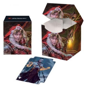 Dominaria United 100+ Deck Box V3 featuring Borderless Planeswalker - Jaya, Fiery Negotiator for Magic: The Gathering
