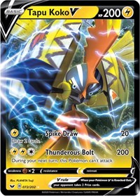Tapu Koko V (072/202) [SWSH01: Sword & Shield Base Set]
