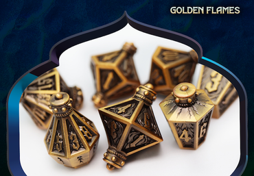Full Lantern set of Dice  - Golden Flames
