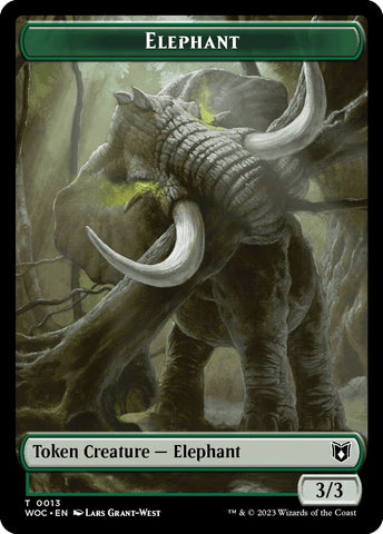 Elephant // Saproling Double-Sided Token [Wilds of Eldraine Commander Tokens]