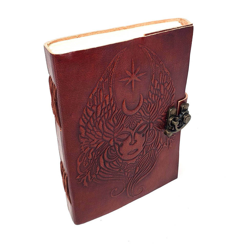 Handmade Leather Journal - Moon Goddess