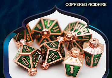 Full Lantern set of Dice  - Coppered Acidfire