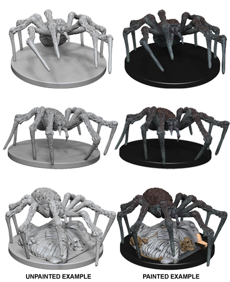 Unpainted Minis: W01: D&D: Spiders