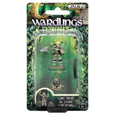 Painted Minis: Wardlings: W01: Girl Druid & Stone Creature