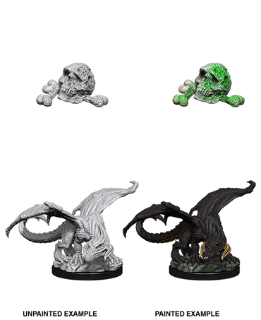 Unpainted Minis: W10: D&D: Black Dragon Wyrmling