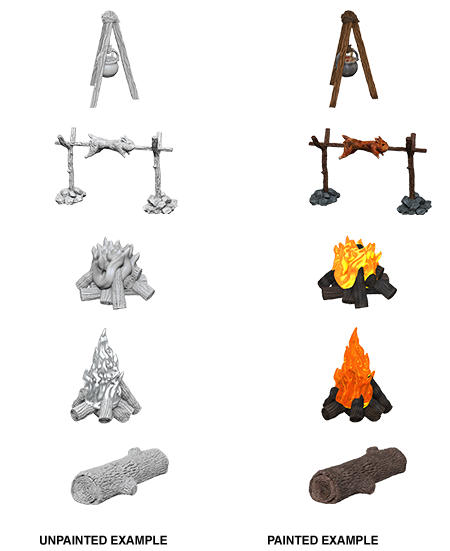 Unpainted Minis: W10: WZK: Camp Fire & Sitting Log