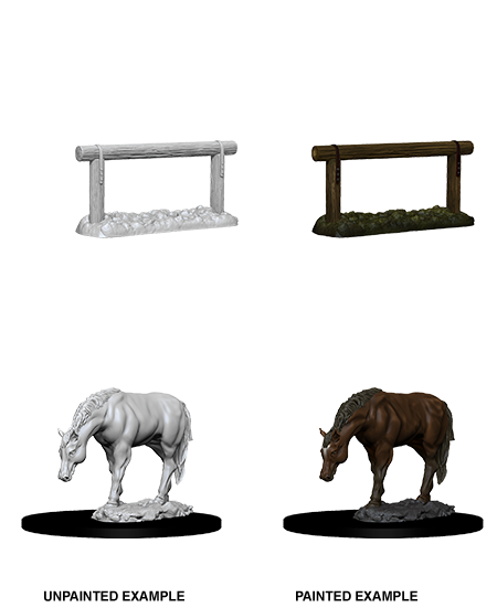 Unpainted Minis: W10: WZK: Horse & Hitch