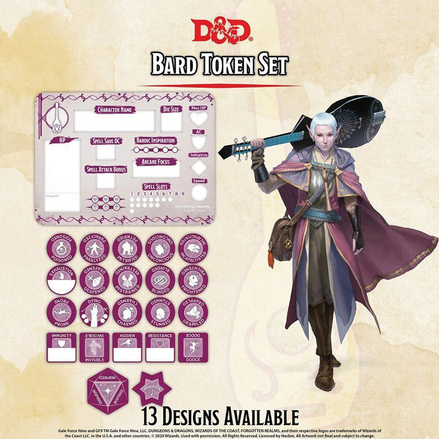 Dungeons and Dragons RPG: Bard Token Set
